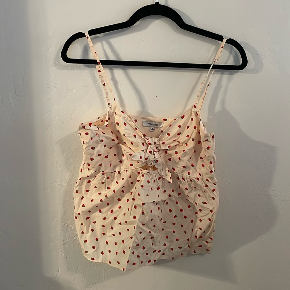 NWT Madewell strawberry print tank top